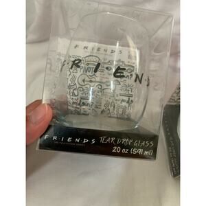 Friends The TV Series Tear Drop Glass Cup 20 oz Warner Bros BRAND NEW Spell Out